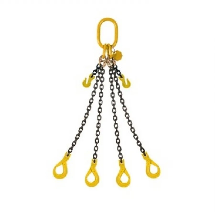 Quality High Capacity G80 Double Leg Lifting Sling Chain with 48kN Test Load and Black Finish for sale