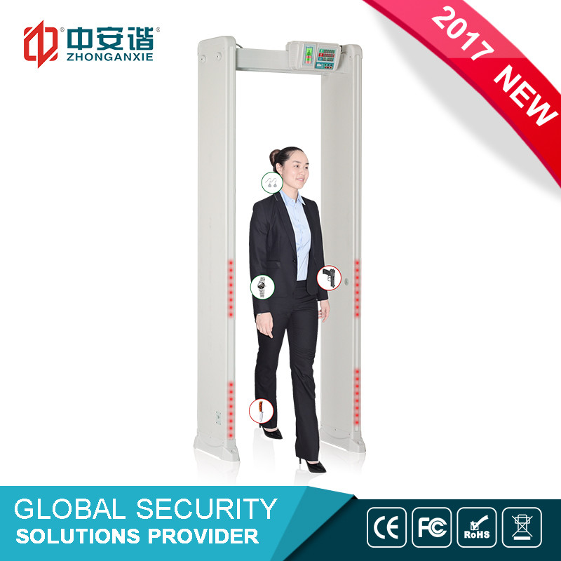 High Sensitivity Door Frame Metal Detector 4 Zones LED Stripe Indicator Remote Control