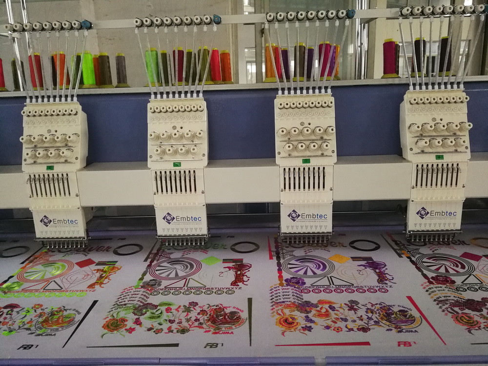 Computerized Operation Flat Embroidery Machine 18 Heads 9 Colors
