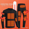 Winter Men Warm Electric Heating Suit Set Heating USB Heated Thermal Underwear Suit