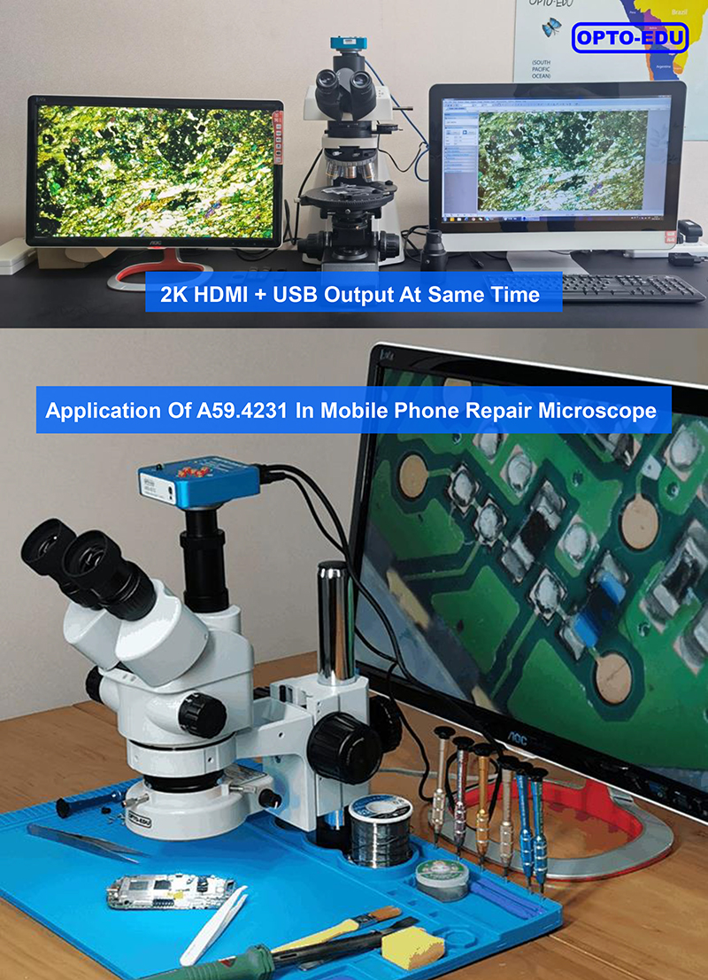 OPTO-EDU A59.4231 2K 38M Portable Hd Microscope Camera