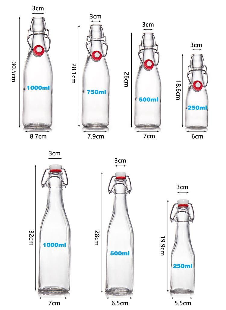 ODM Restaurant 12 Oz Glass Juice Bottles Glass Jar With Hermetic Lids