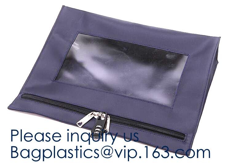 Zipper Vinyl PVC Leather Bank Deposit Bags Bank Deposit Bag With Key Ring,Locking Courier Bag 1000 Denier Nylon Combinat