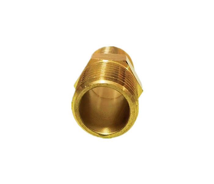1/2" X 1/2" Brass Hex Nipple , 250F Npt Male Thread Brass Fittings Connector Pipe Adapter