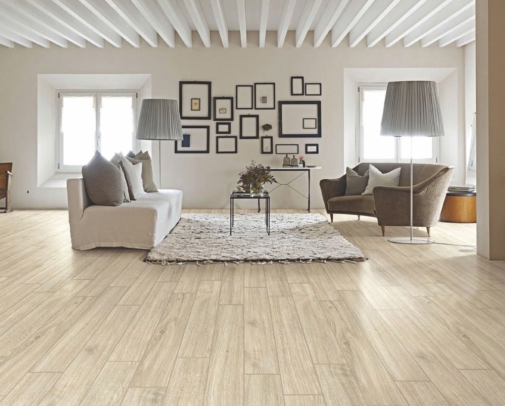 Waterproof 150x900mm Beige And Yellow Matt Wooden Porcelain Strips For Living Room