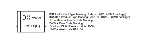 RS1M-13-F fast recovery Rectifier Diode 1.0A SURFACE MOUNT FAST RECOVERY RECTIFIER