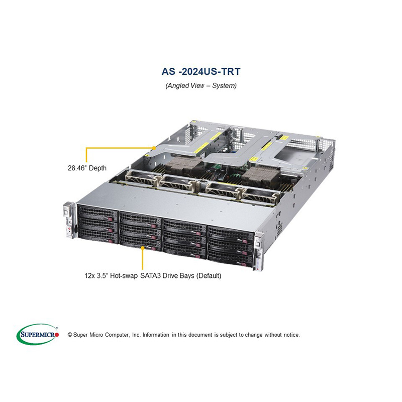 1TB Hard Drive Rack Server SuperMicro AS-2024US-TRT for Optimal Storage Solutions