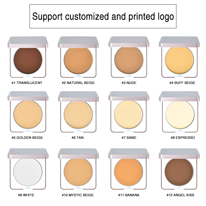 OEM / ODM Natural Compact Powder Private Label OEM Face Powder Compact Makeup Foundation Powder