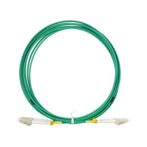 China LC UPC Duplex OM3 LSZH Patch Cord Fiber Cable Multimode Green Color on sale