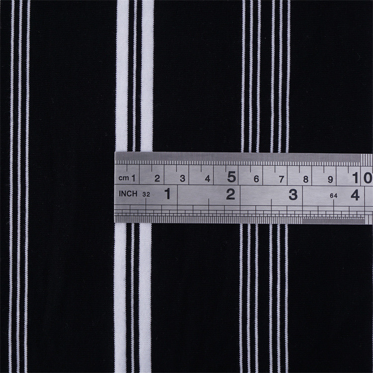 Breathable, Skin-Friendly And Natural Soft Not Easy To Deform Striped Knit Fabric For T-Shirt