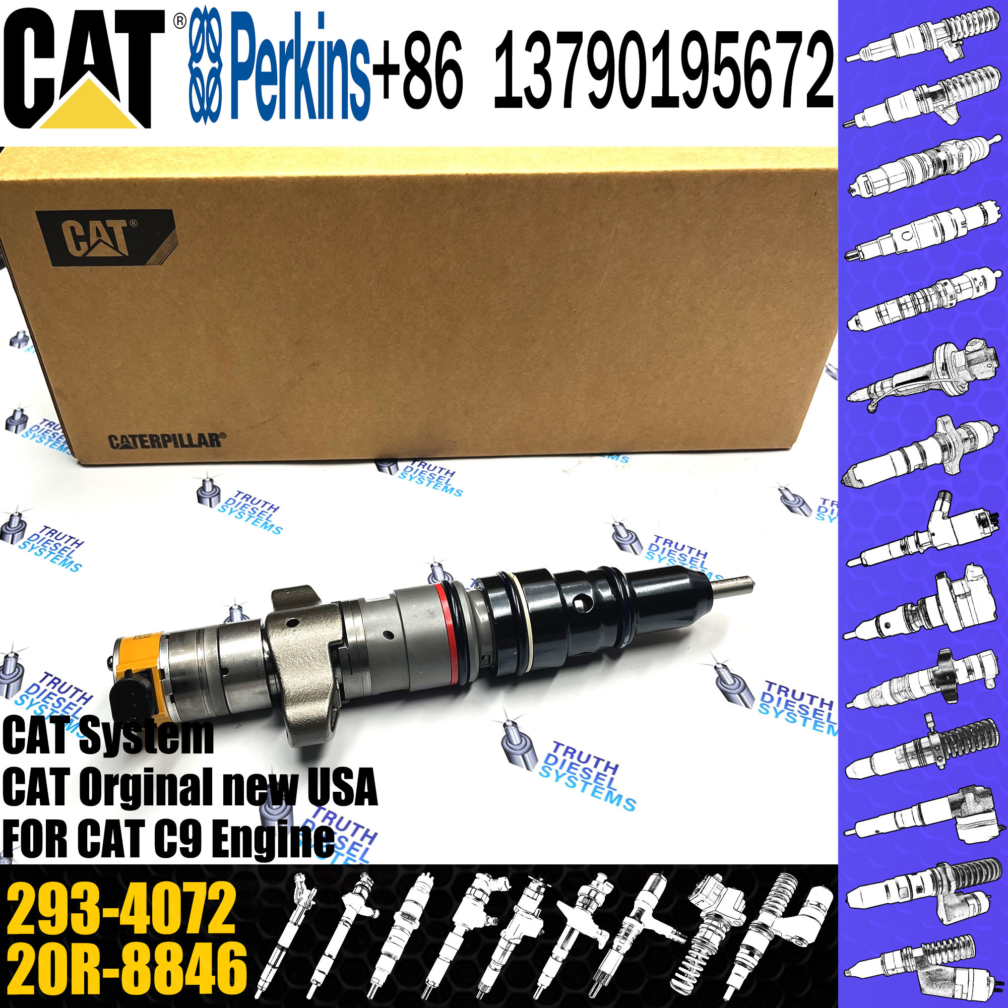 C7 C9 Engine Fuel Injector for E330D E336D Excavator 387-9433 10R7222 2934072 293-4072