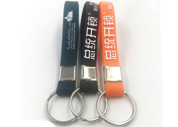 Custom Silicone Bracelet Mixed Color Embossed Printed Rubber Wrist Strap Bracelet Segmented Silicone Keychain Bracelet