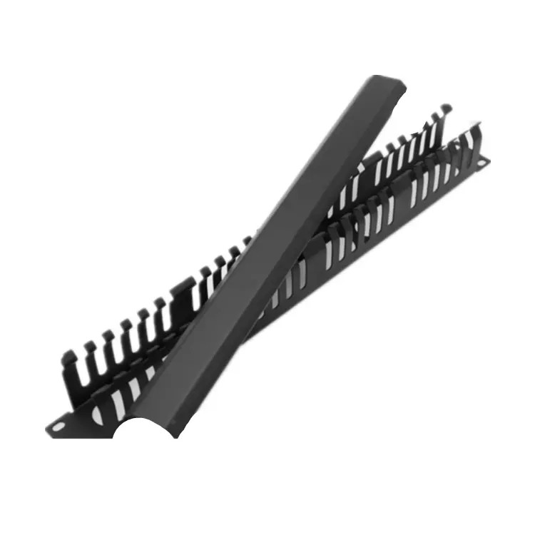 1RU Horizontal Single Sided Cable Manager With Finger Duct Cat6 24AWG Metal / ABS