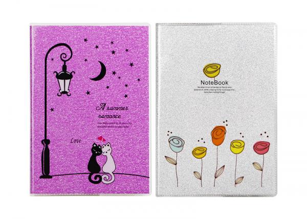 Buy Picture Custom Daily Journal  Frosted Plastic Book Cover Sparkling Purple Glitter at wholesale prices