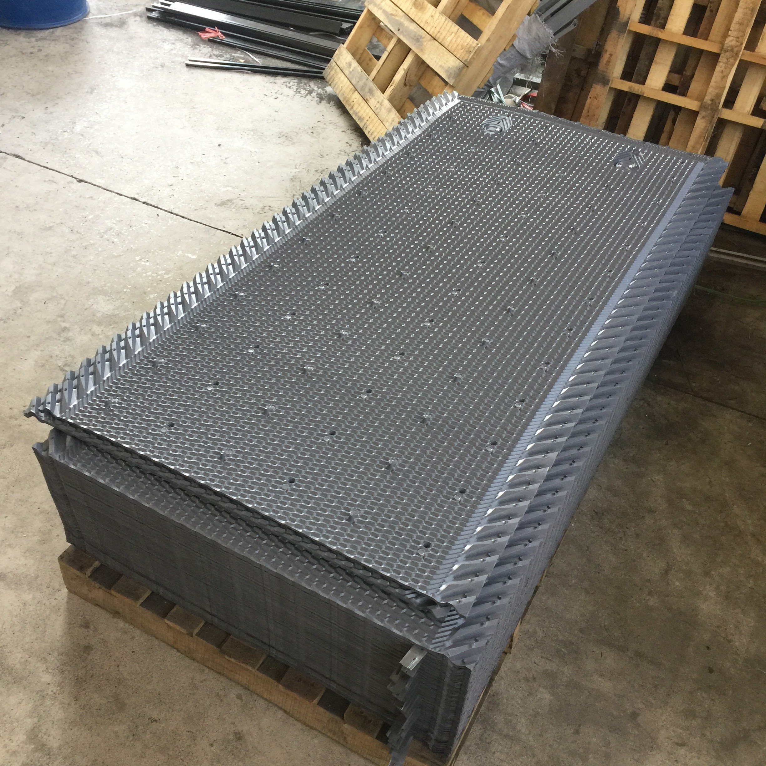 1950mm Pvc Fills For Cooling Tower Black Cooling Tower Fill Media Replacement