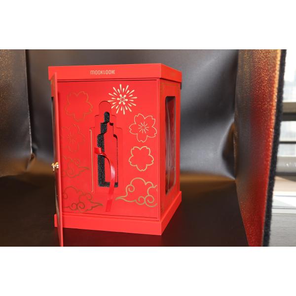 Lighting Wine Packing Boxes Double Door Slide Opening Greyboard EPE Foam Material