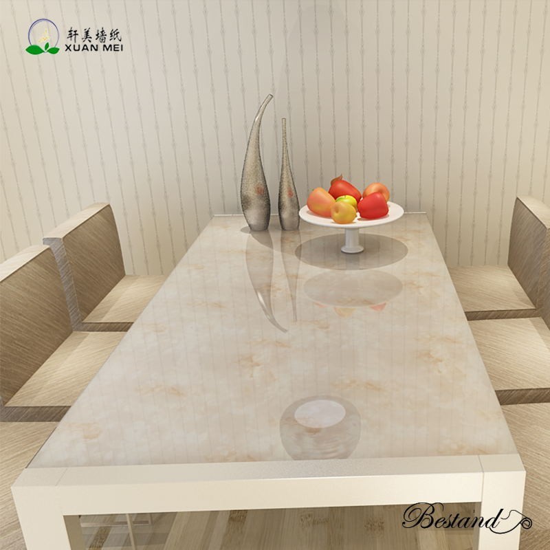 XuanMei Decorative Marble Contact Paper PVC Adhesive Film Thickness 0.2MM-0.3MM for Furniture Transformation