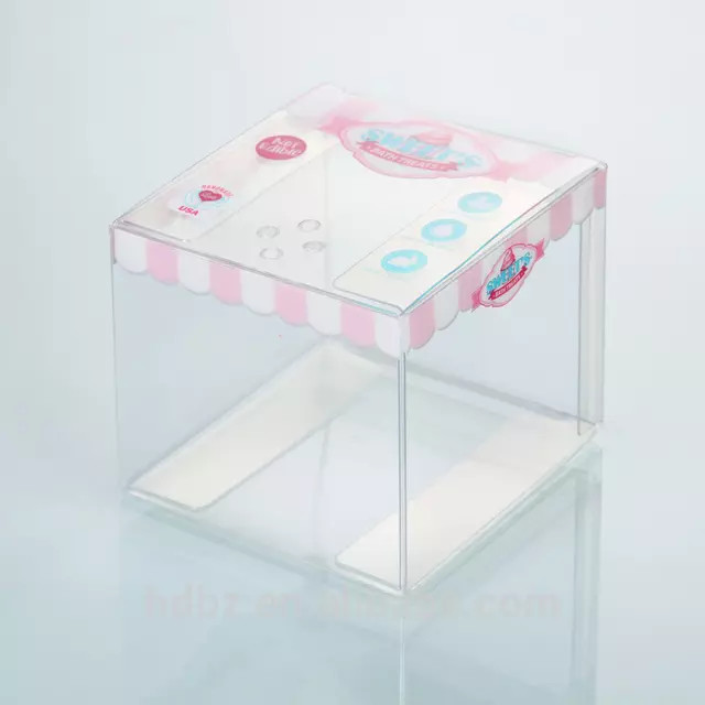 Square Logo Printing Transparent Gift Plastic Pvc Packaging Box