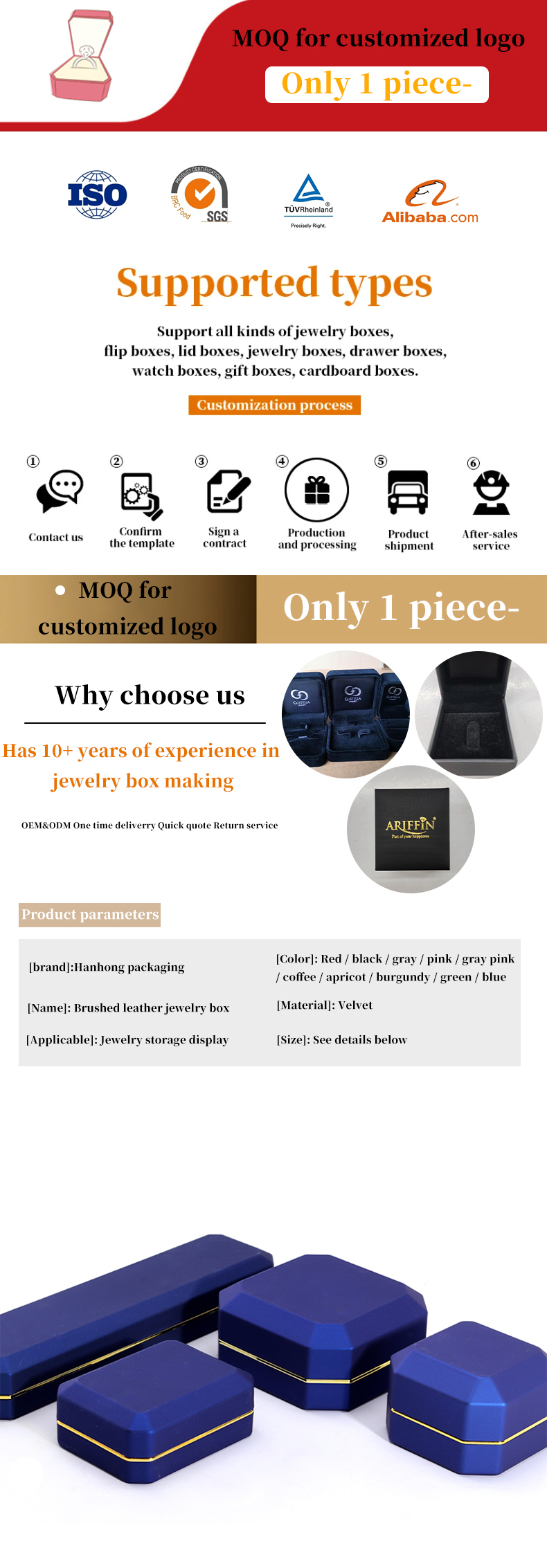 Customizable Exquisite Matte Jewelry Packaging Box Soft Velvet Interior with LED Light