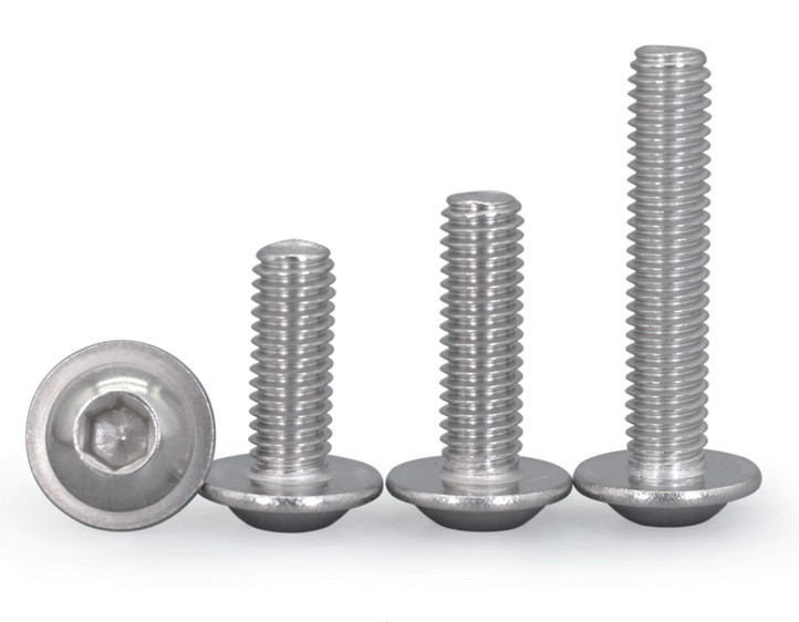316 Stainless Steel Flanged Button Head Screws Flanged Machine Screws Socket Drive Round Screws
