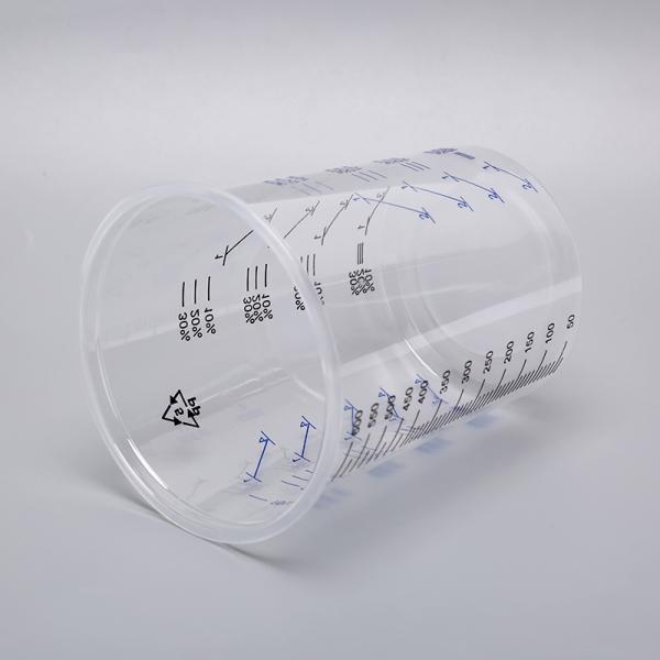 600ml Disposable Mixing cup Auto Plastic Single Use plastic pots measuring printed cup calibrated-up cup