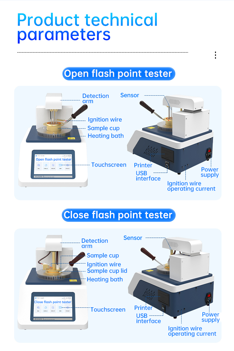 Fully Automatic Open & Closed Cup Flash Point Tester; Lubricating Oil & Diesel Tester; Petrochemical Fuel & Petroleum Analysis Instrument