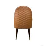 Customized brown Dining Chairs PU Leather Hotel Furniture Medium Back