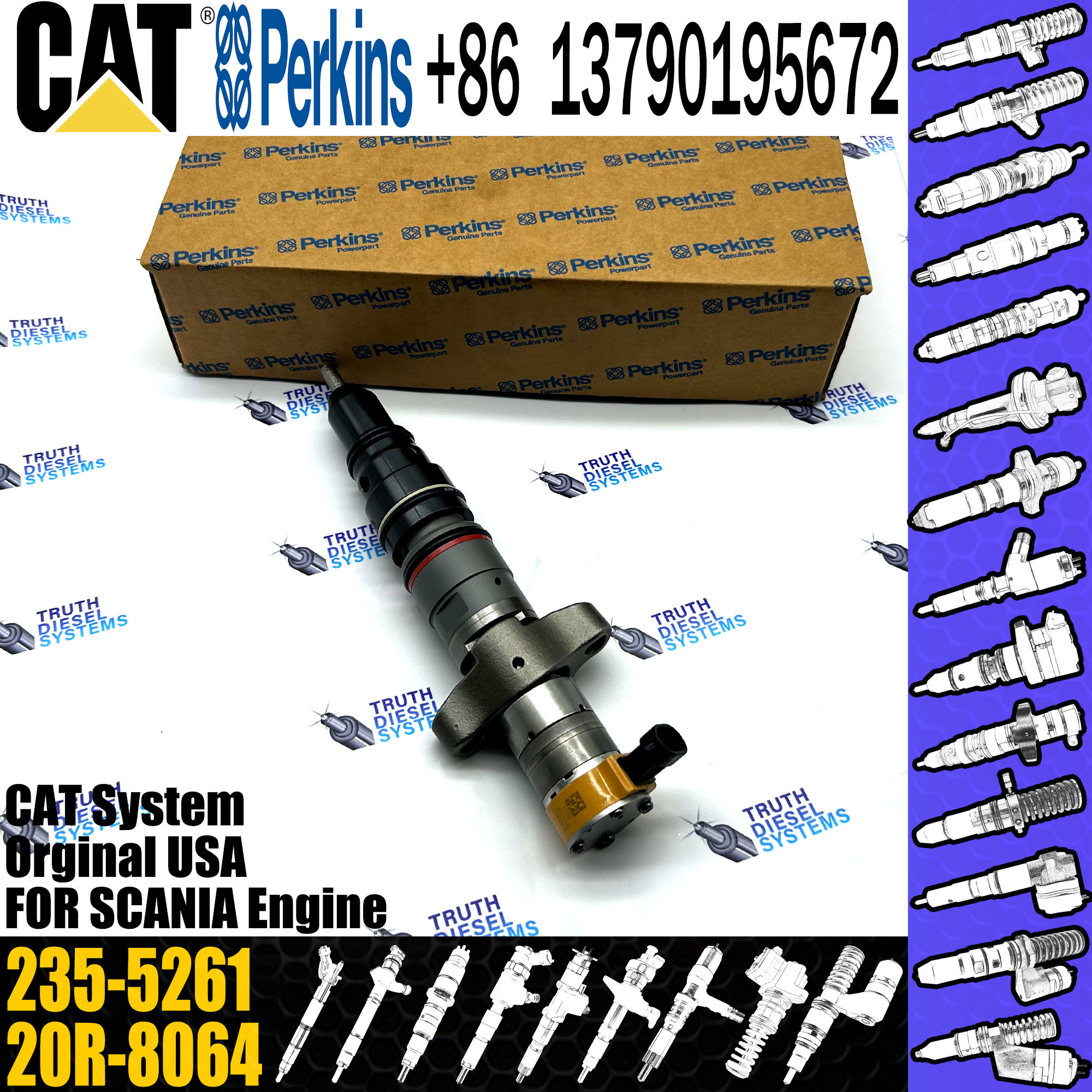 Common rail Injector Diesel Pump fuel Injector Sprayer 268-1836 268-1840 268-1839 295-1412 for CAT C7 Engine