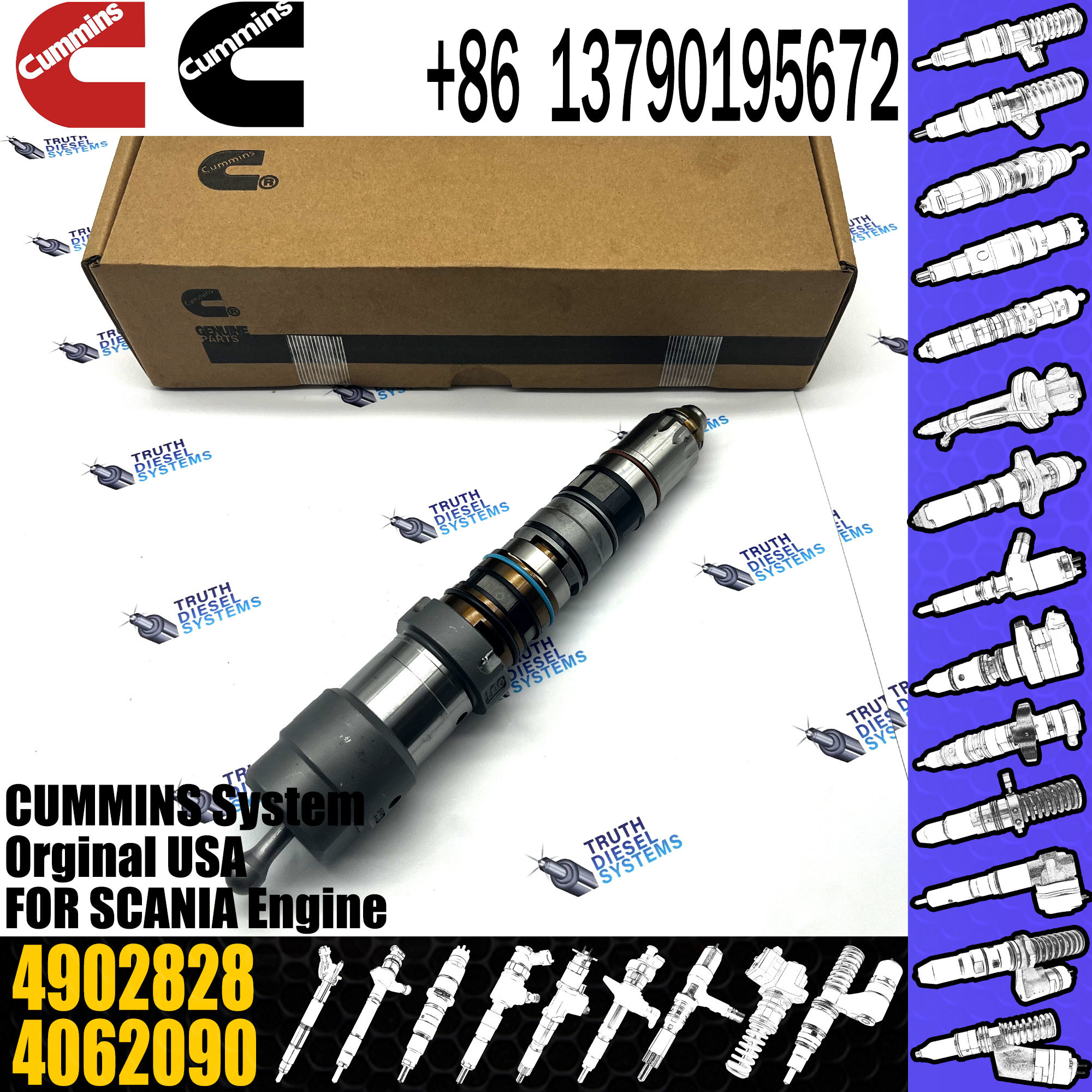 Common Rail Fuel Injector 4077076 4062090 4902828 4076533 4088431 4902827