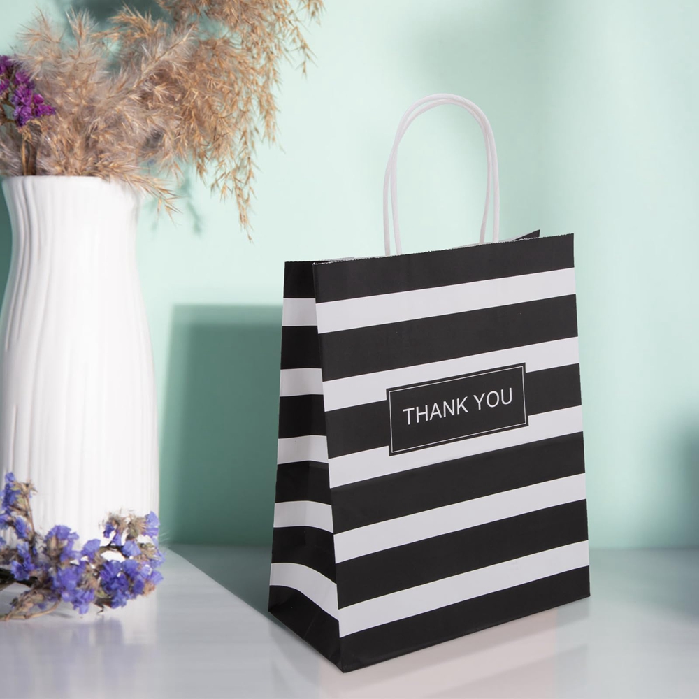 Gravure Printing Handmade Custom Printed Kraft Paper Bags With Handles for Thank You