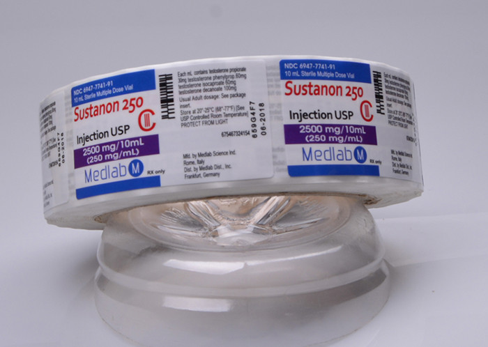 Customised adhesive plastic PP PE PET sticker label for vial packaging