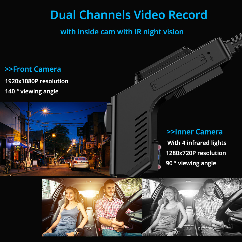 MTK6753 Chip Dual Live 4K GPS Dash Cam For Parked Car Fleet Tracking