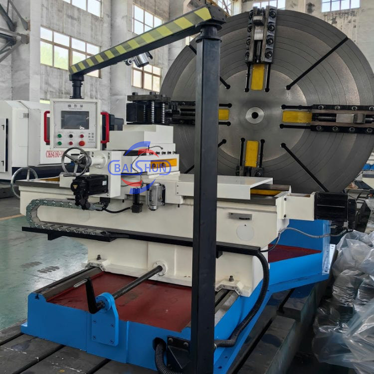 Car Wheel Turning 3500mm Swing Diameter Heavy Duty PLC Control Flange Lathe