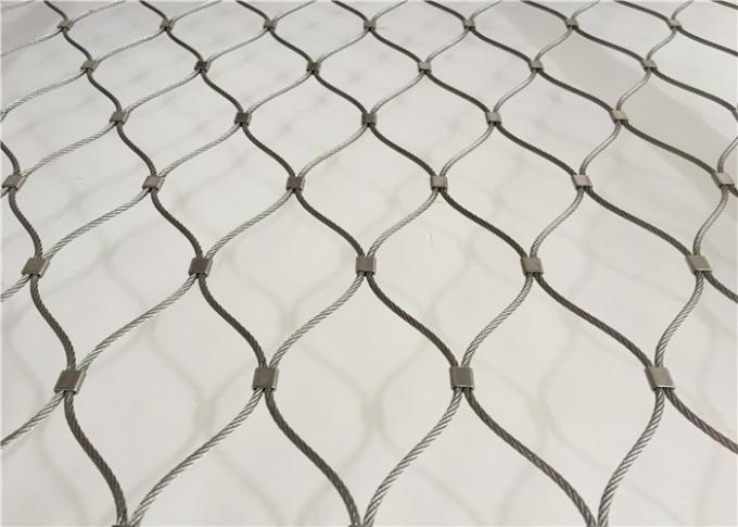 Animal Protection Stainless Steel Rope Mesh / Knotted Wire Net Mesh