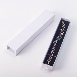 Quality Personalized White Paper Jewelry Boxes with sponge Simple Sliding Drawer for sale