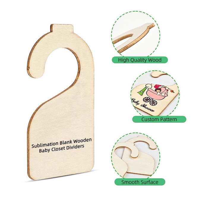 Custom Blank Sublimation Wooden Baby Closet Dividers For Sublimation Heat Transfer Printing