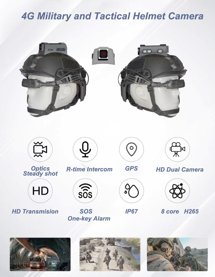 4G Wifi GPS BT4.0 Tactical Helmet Camera 4000mAh Helmet Video Camera