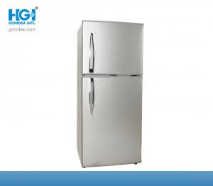 Quality Silver 2 Door Upright Top Freezer Refrigerators R134a Recessed Handle for sale
