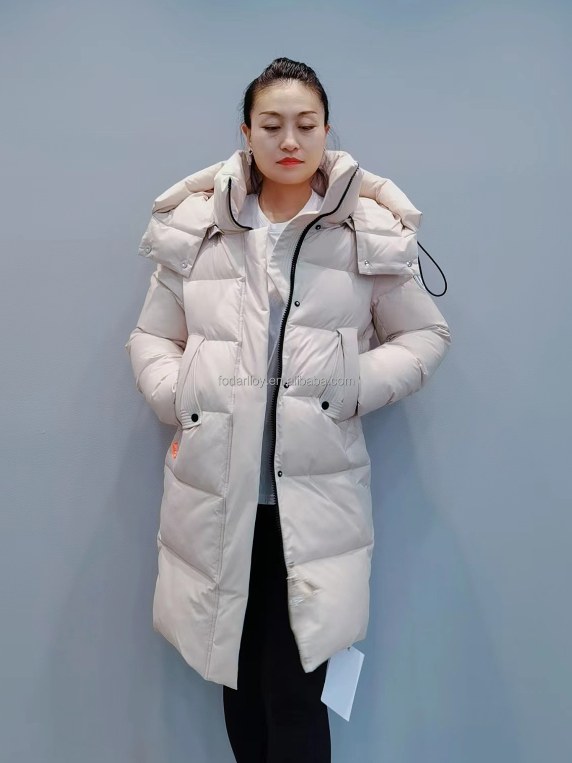 FODARLLOY F23533 Ladies Warm Hooded Cotton-padded Clothes Women Slim Long Winter Jackets Women Coats