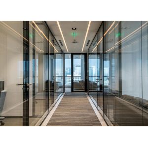 Black Frame Glass Partition Wall System Cutsomized Demountable Office Partitions