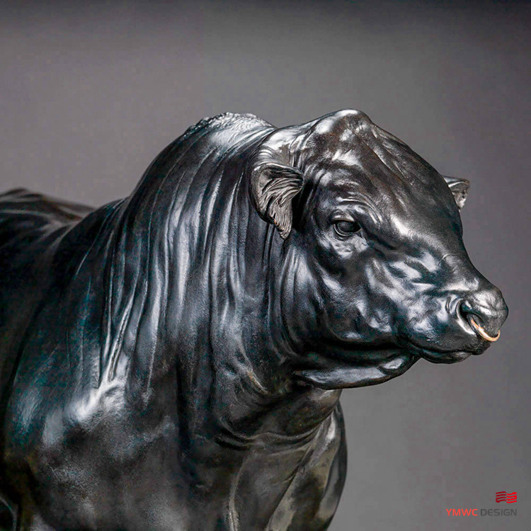 Artistic Installation Life-size Stainless Steel Bull Pipe Statue for Modernistic Style