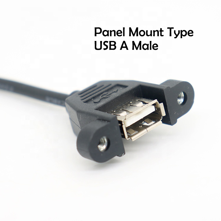 Customized Panel Mount USB Type A Female to Open Bare End Wires Cable