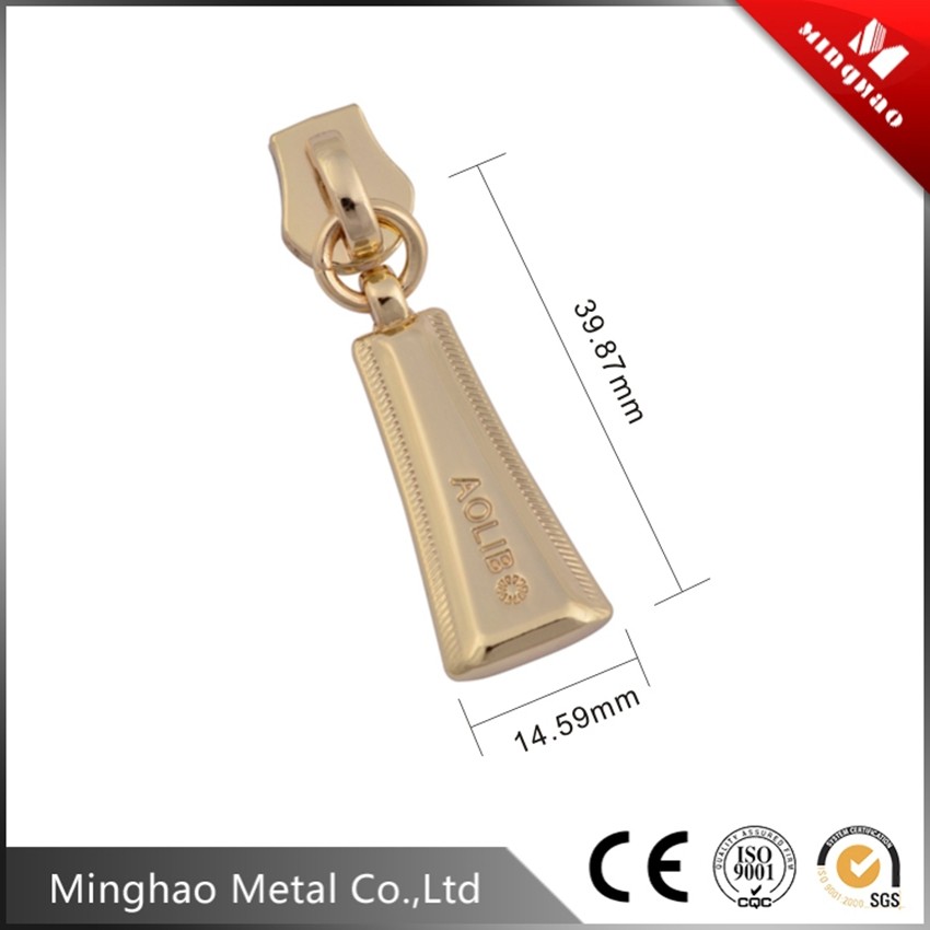 High quality Auto-lock zipper slider for garment,39.87*14.59mm,Zinc alloy Zipper puller