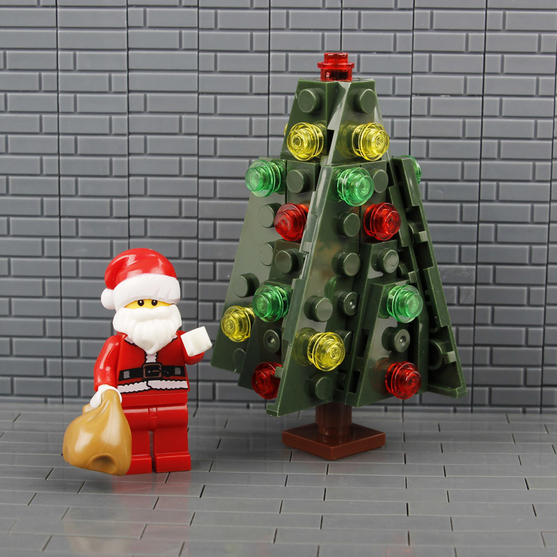 DIY city accessory garden plants bricksgreen grass christmas tree building blocks