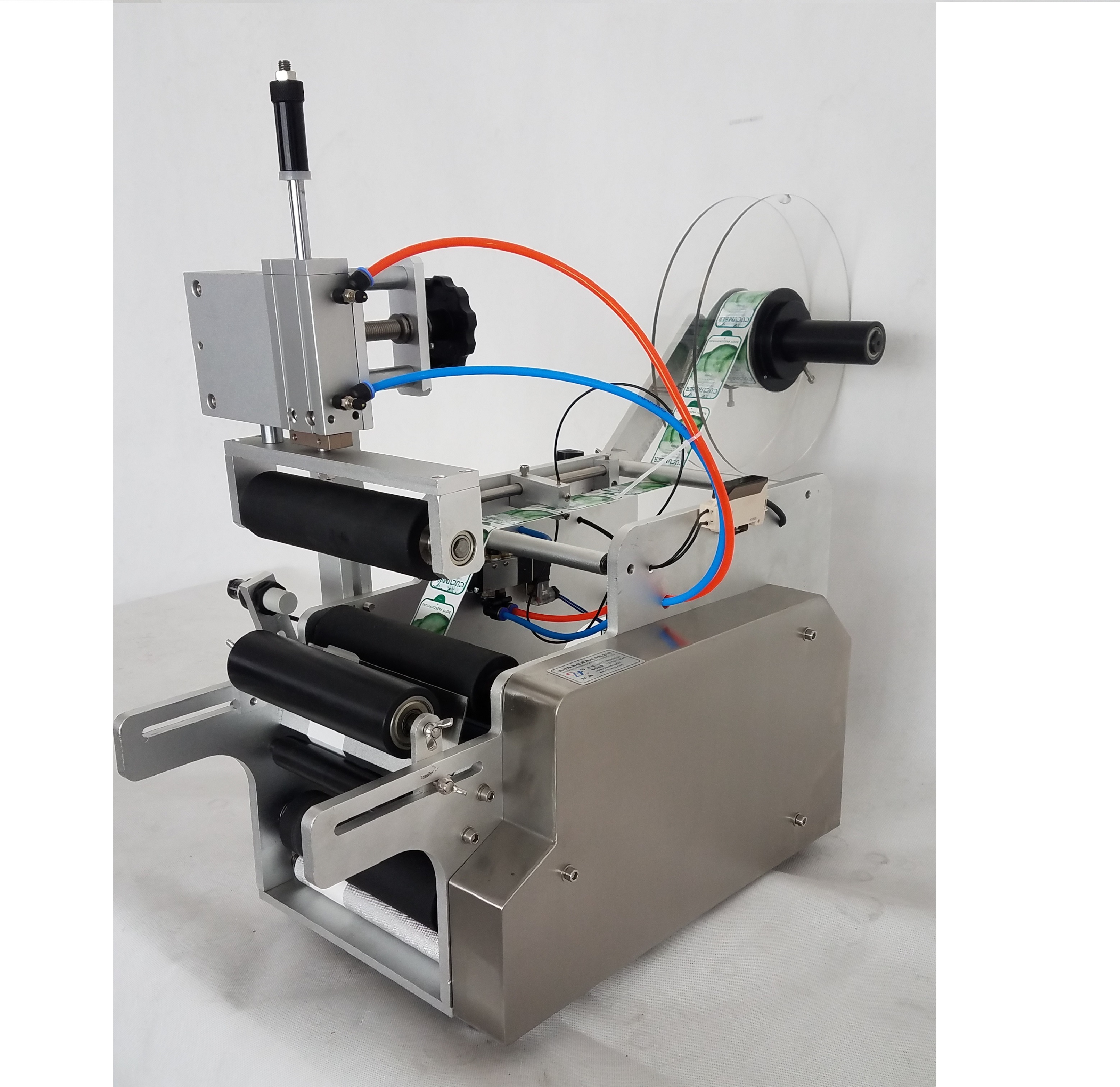 Desktop Adhesive Sticker Semi Automatic Bottle Label Applicator Pneumatic Type