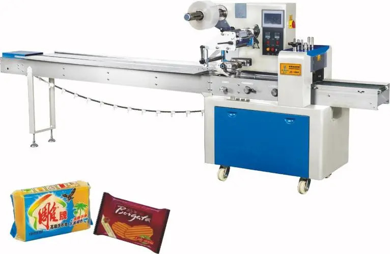 Foods Bread Horizontal Flow Pack Machine Servo Motor Horizontal Pillow Packing Machine