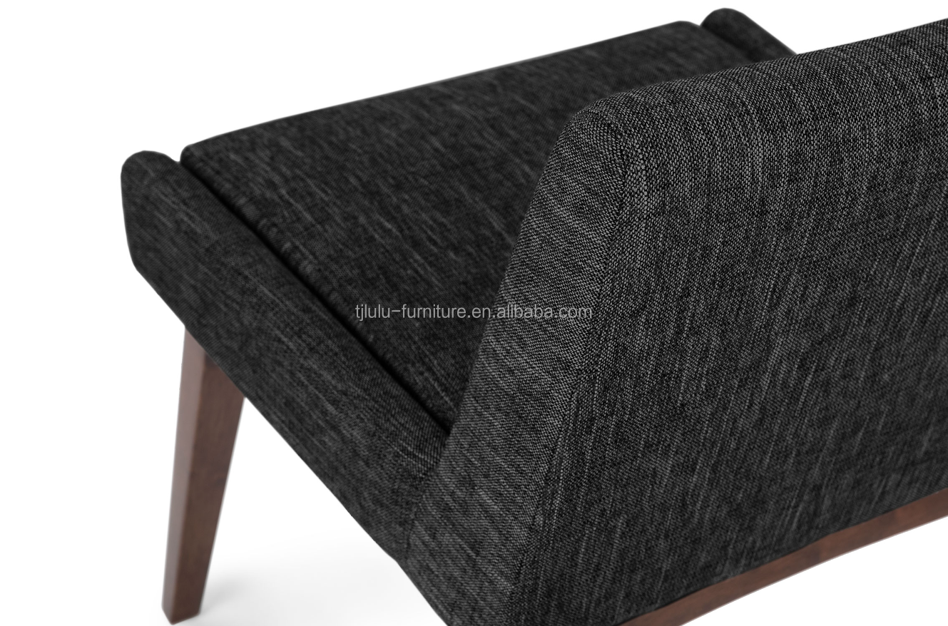Mail Packing Nordic Modern Wood Structure Fabric Dining Chair For Restaurant Hotel Rubber Wood Frame