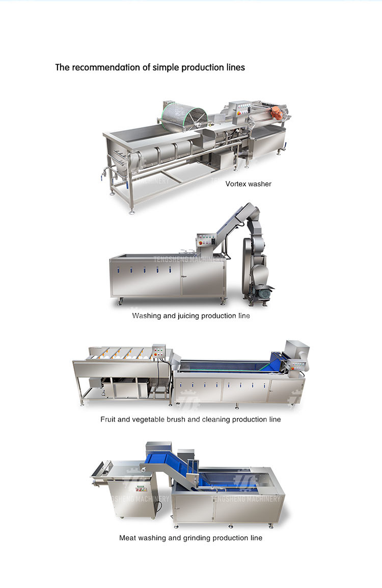 Vegetables and Fruits Bubble Cleaning Vibration Air Drying Machine Production Line