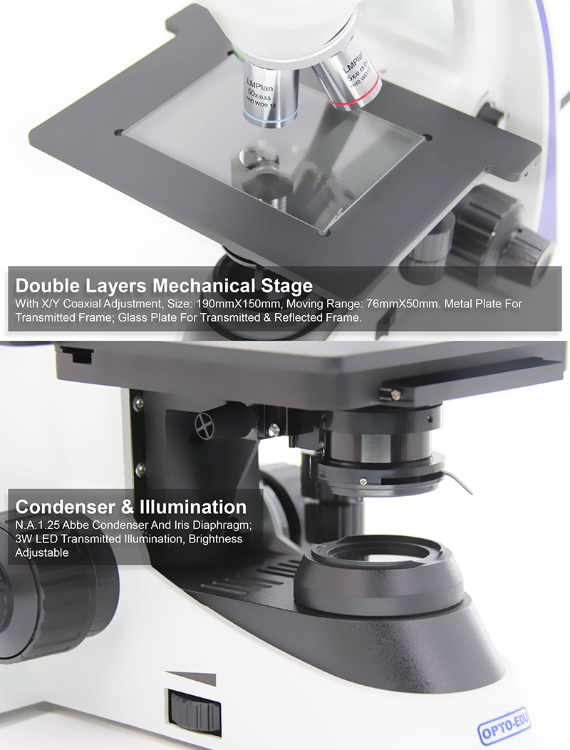 OPTO EDU A13.3601 Binocular Metallurgical Microscope Transmit And Reflect Light