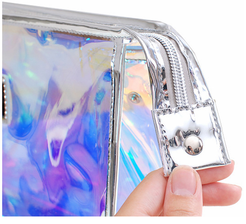 Luxury Rainbow Holographic PVC Cosmetic Organiser Bag
